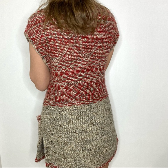 Wilfred Free one button tan red long open sleeveless cardigan small - Picture 7 of 9